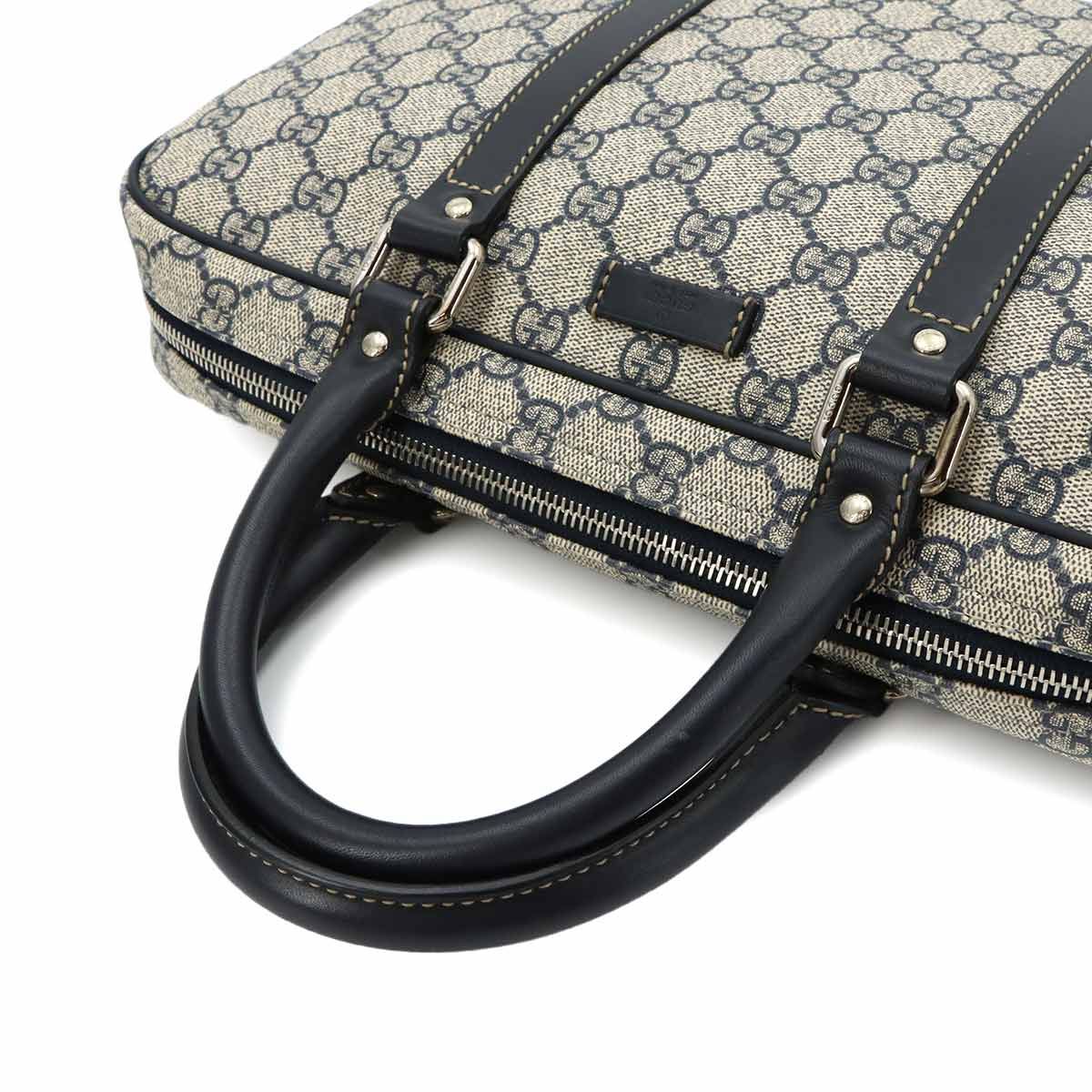 Gucci GG Supreme 2-Way Briefcase Business Shoulder Bag Navy — view 5