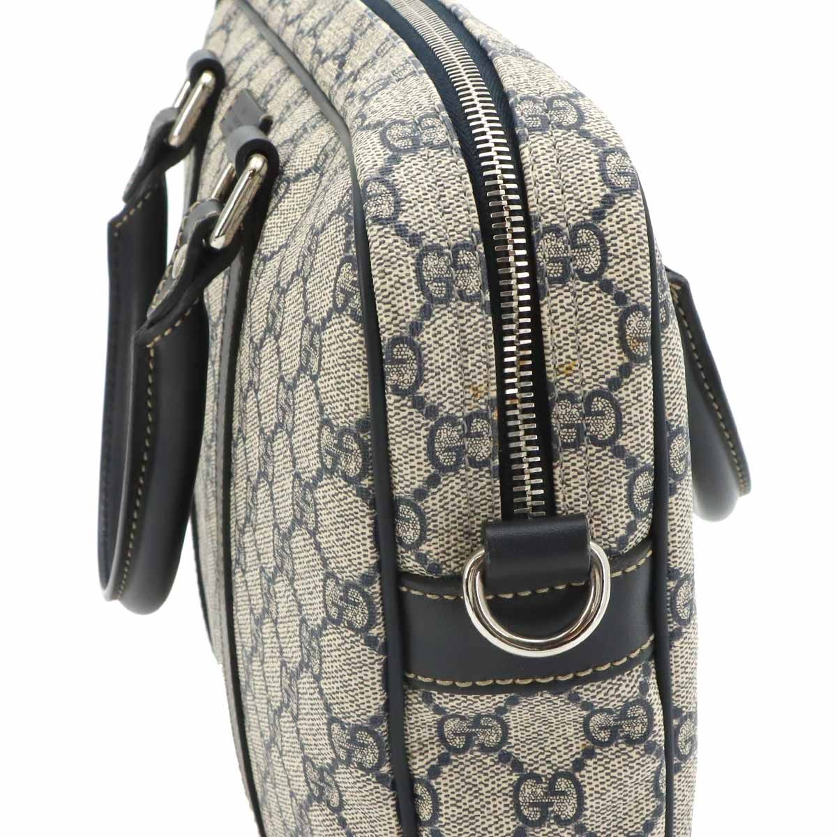 Gucci GG Supreme 2-Way Briefcase Business Shoulder Bag Navy — view 9