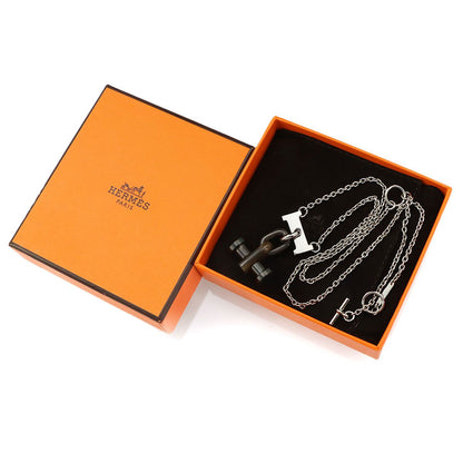Hermes Mobile Necklace Buffalo Horn Silver Brown — view 2