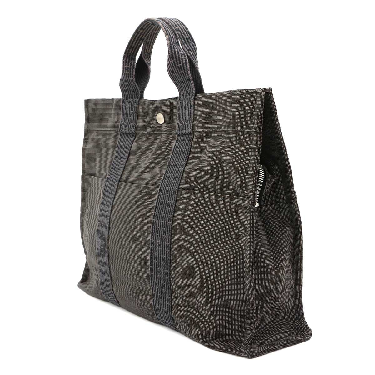 Hermes Her Line MM Tote Canvas Gray Silver Herline MM — view 3