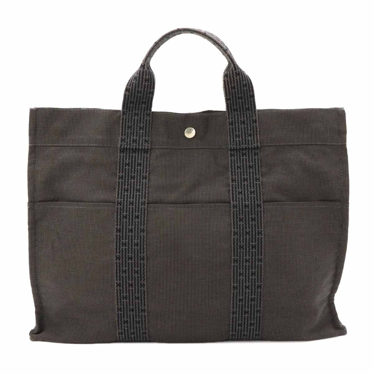 Hermes Her Line MM Tote Canvas Gray Silver Herline MM — view 2