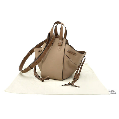 Loewe Hammock Drawstring Small 2-Way Bag Leather Beige Brown — view 2