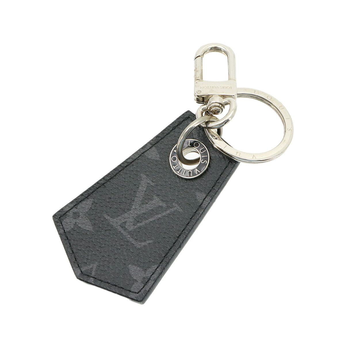 Louis Vuitton Monogram Eclipse Key Holder Enchappes Key Ring Silver — view 2