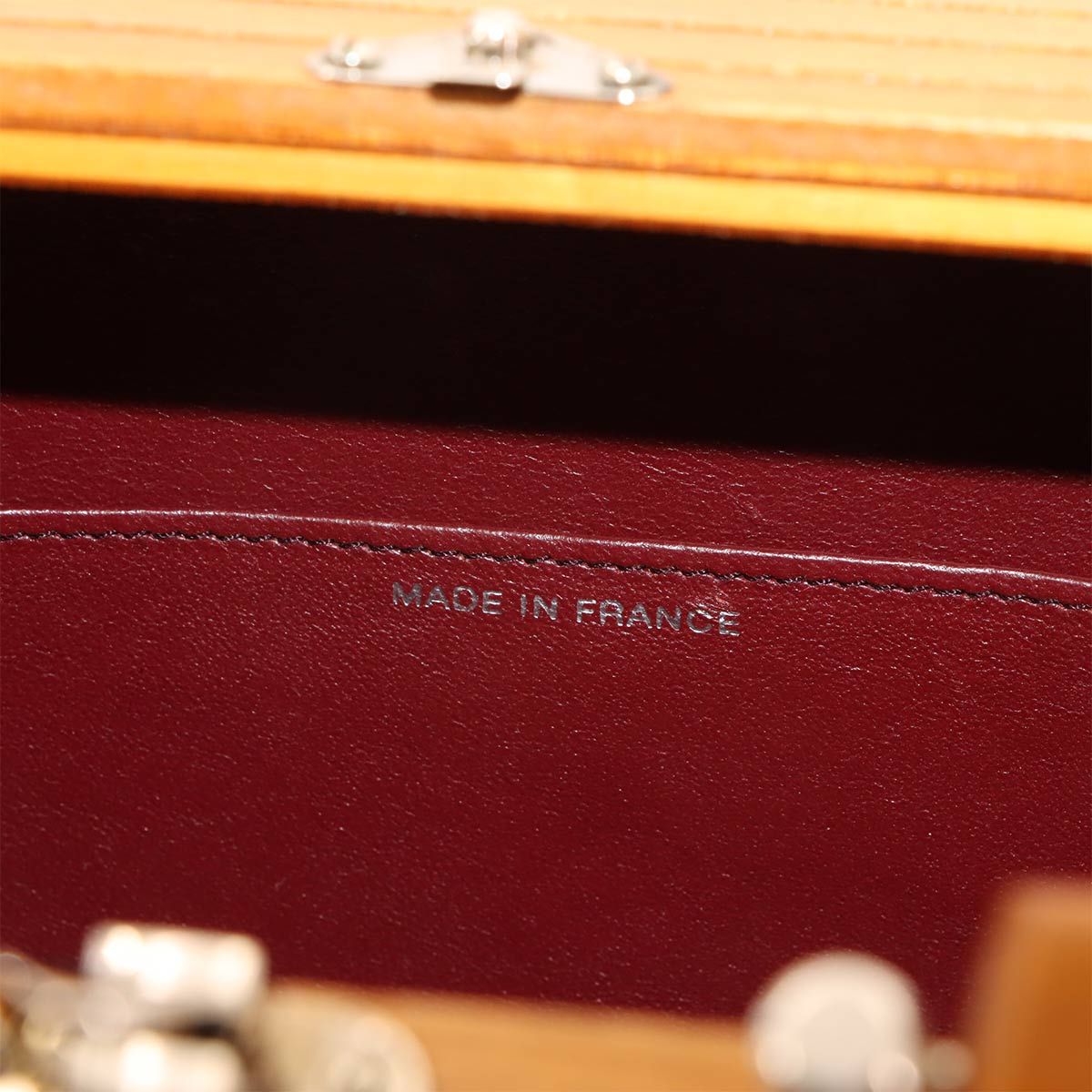 Chanel Wood Vanity Hand Bag Leather Brown Black Silver Vintage — view 8