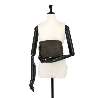 Celine Macadam Pouch Leather Black Gold Vintage — view 9