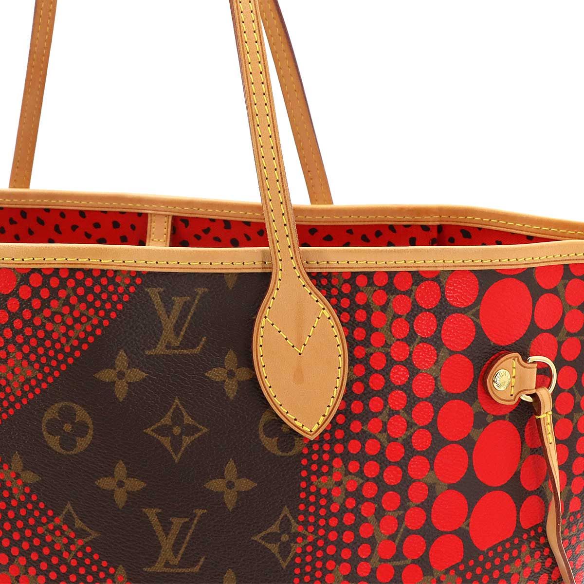 Louis Vuitton Monogram Wave Neverfull MM Tote Rouge Yayoi Kusama — view 9