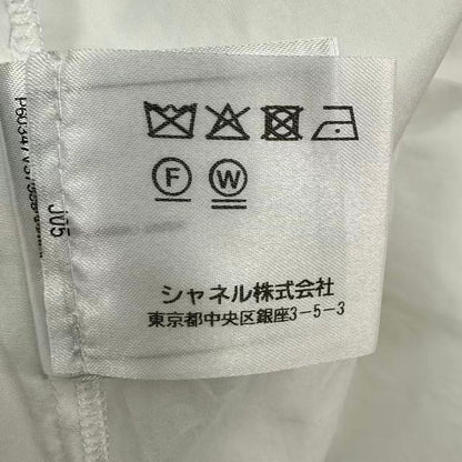 Chanel Top Pintuck Front Sleeveless Shirt Blouse White 36 Cotton — view 7