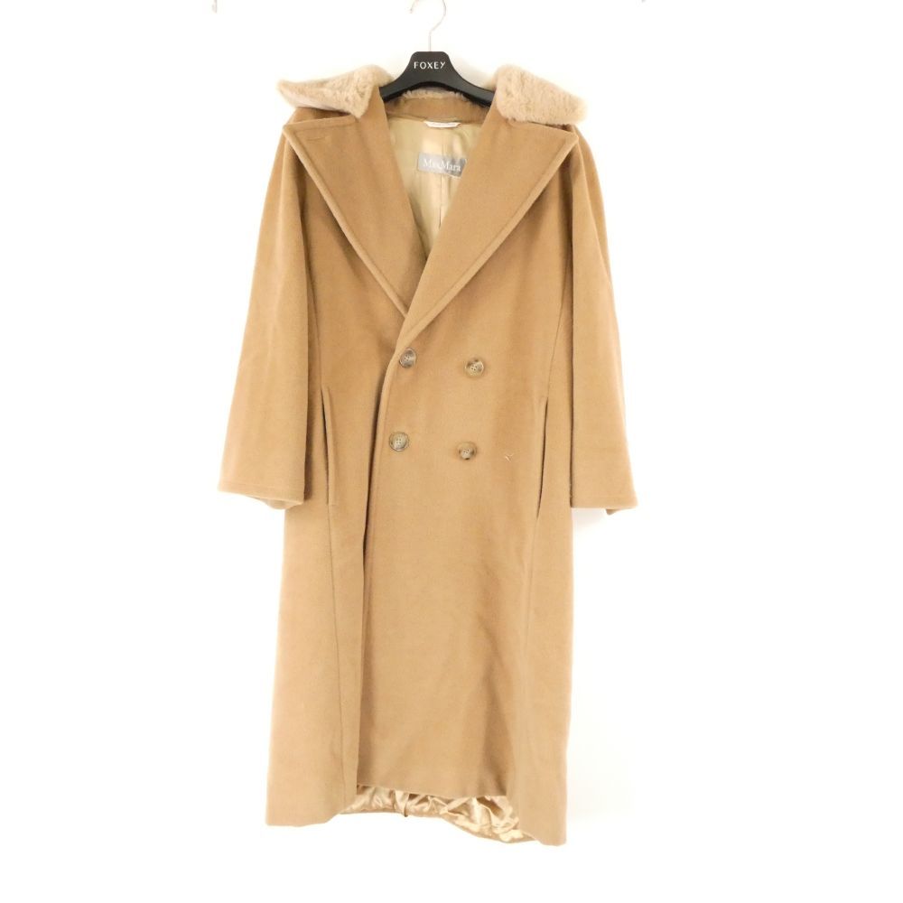Max Mara Maxmara Chesterfield 1 Piece s 100% Wool Nutria Fur Double