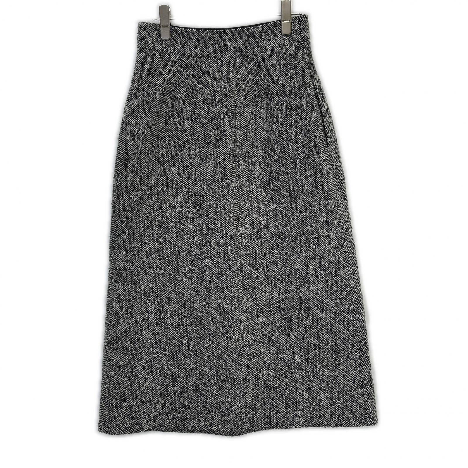 Saint Laurent Paris White Black Wool Tweed Long Skirt 38 — view 2