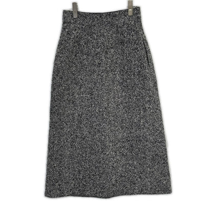 Saint Laurent Paris White Black Wool Tweed Long Skirt 38 — view 2