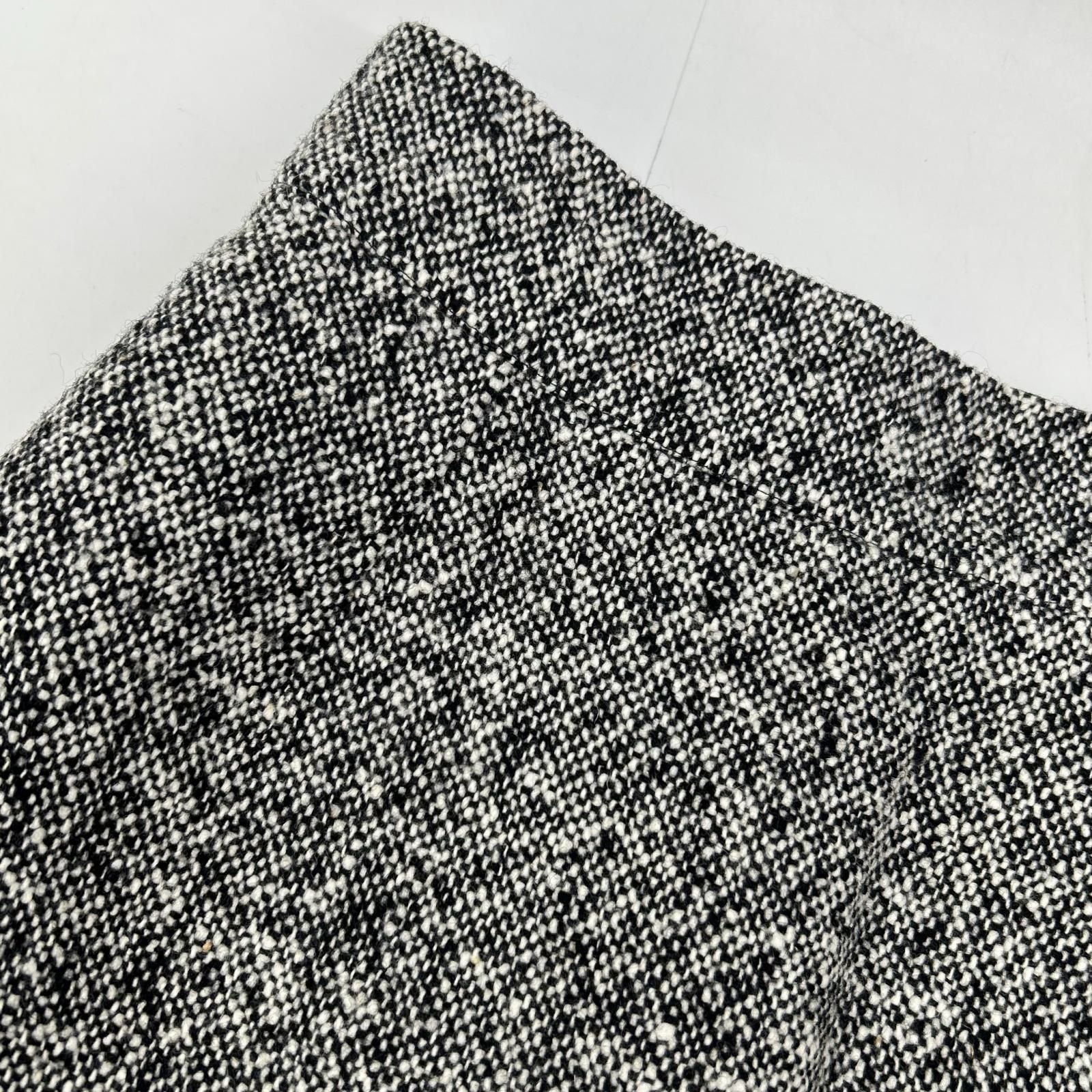Saint Laurent Paris White Black Wool Tweed Long Skirt 38 — view 8