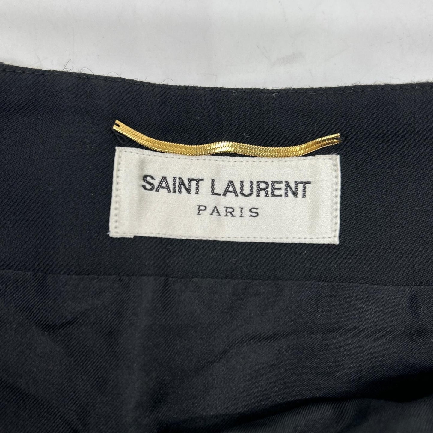 Saint Laurent Paris White Black Wool Tweed Long Skirt 38 — view 3