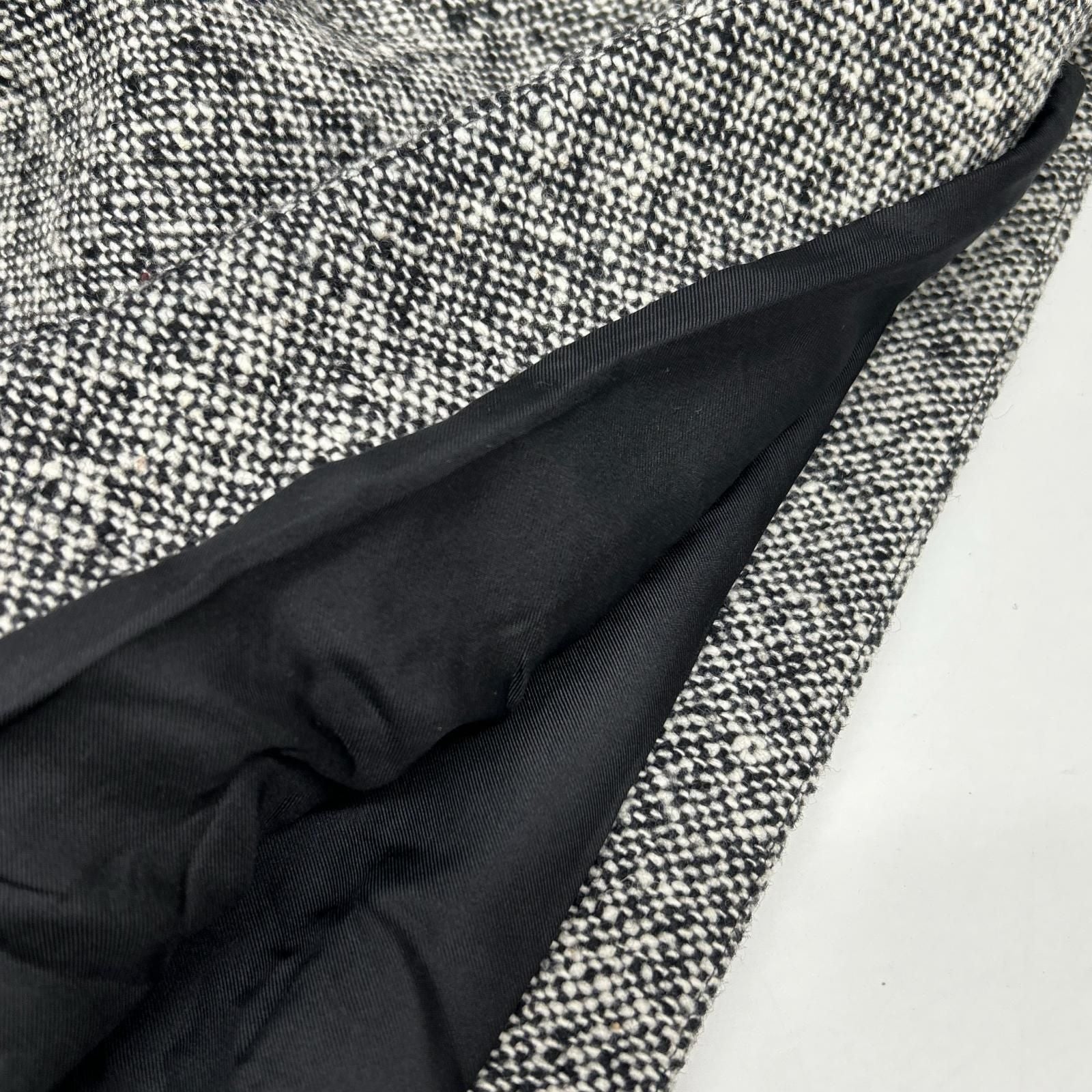Saint Laurent Paris White Black Wool Tweed Long Skirt 38 — view 9