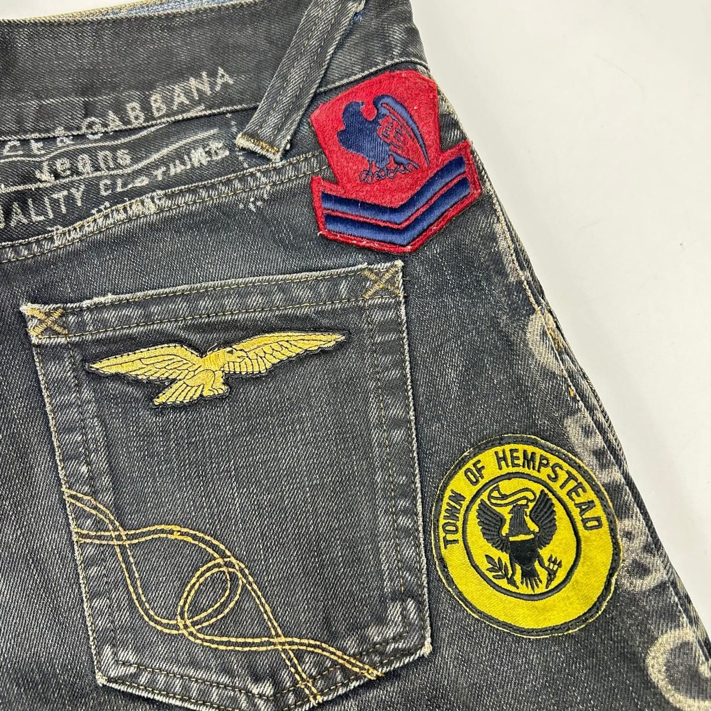 Dolce & Gabbana Black Side Logo Line Patchwork Denim Pants 48 — view 8