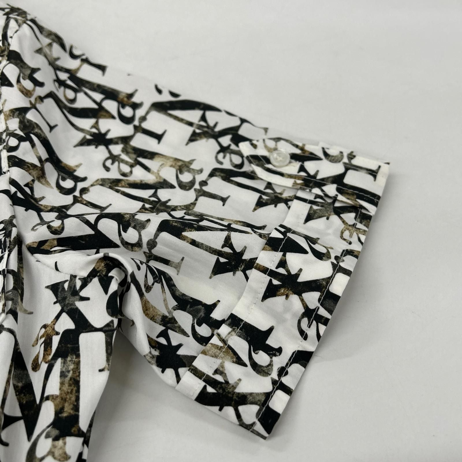Max Mara White All Over Pattern Logo Short Sleeve Dress 38 — view 5