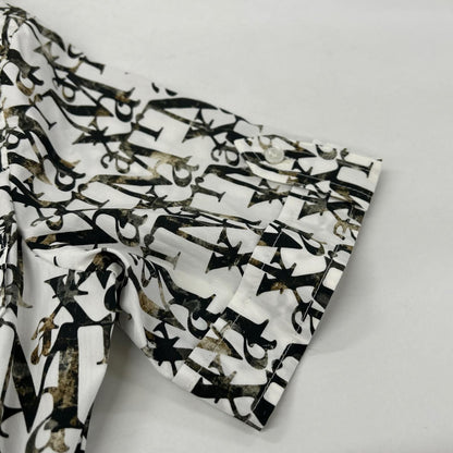 Max Mara White All Over Pattern Logo Short Sleeve Dress 38 — view 5