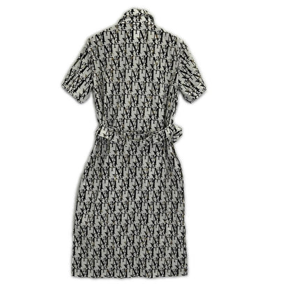 Max Mara White All Over Pattern Logo Short Sleeve Dress 38 — view 2
