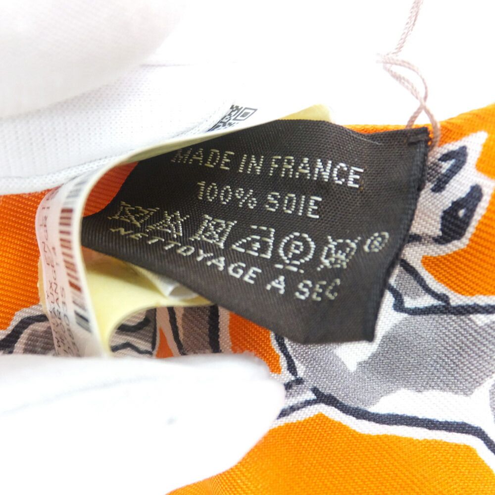 Hermes Heaven Twilly Chevaux en Liberte Horse of Freedom Orange Gray 14 Scarf — view 5