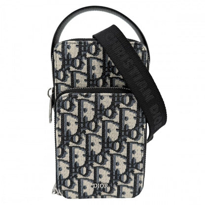 Dior Shoulder Bag Blue Rider Micro Pouch 2-Way Crossbody Canvas Leather Navy