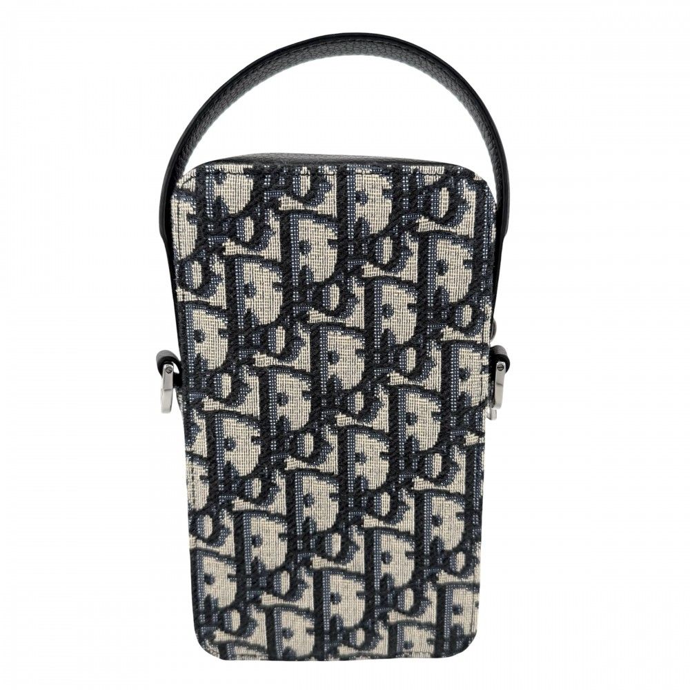 Dior Shoulder Bag Blue Rider Micro Pouch 2-Way Crossbody Canvas Leather Navy — view 2