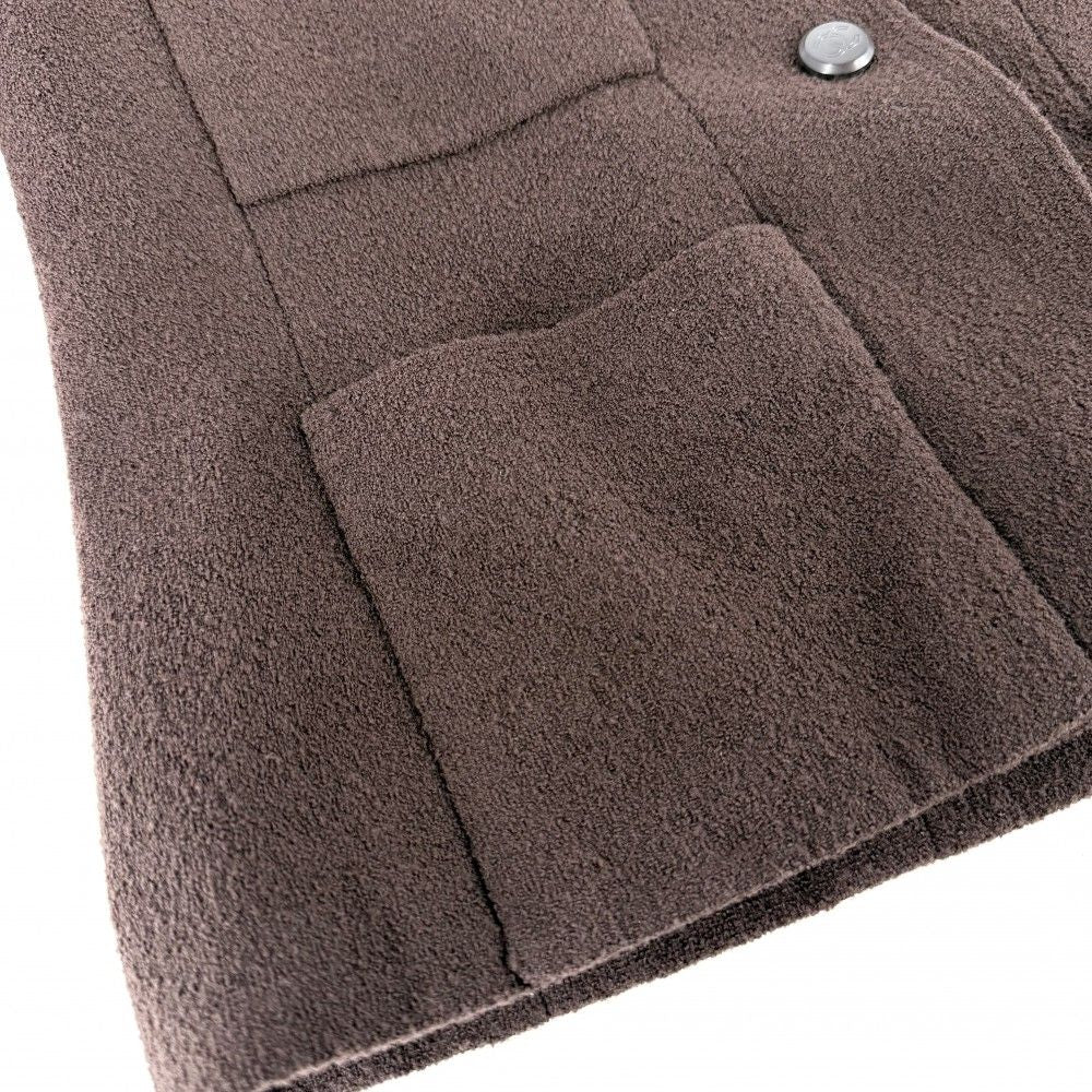 Chanel Set Jacket Skirt Vintage 38 Brown Wool Nylon Spandex Autumn Winter — view 6