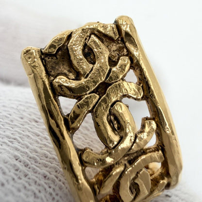 Chanel Earrings CC Logo Vintage Round 2-Way 2 5 Gold — view 5