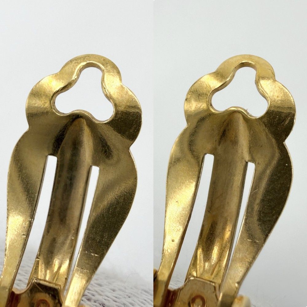 Chanel Earrings CC Logo Vintage Round 2-Way 2 5 Gold — view 3