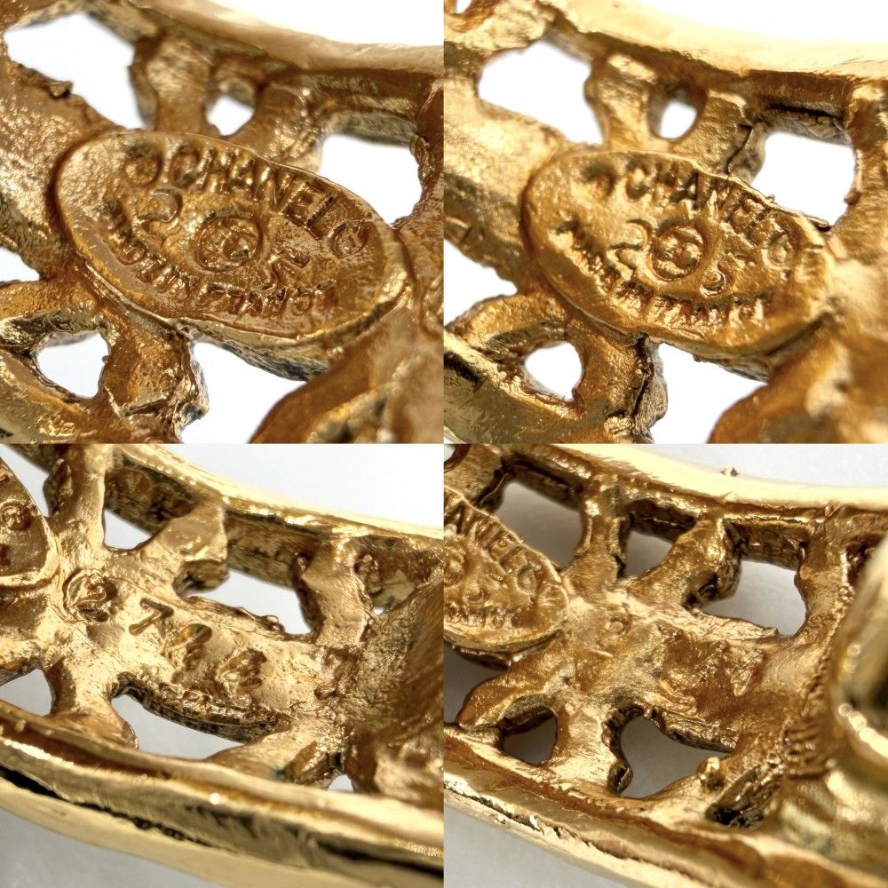 Chanel Earrings CC Logo Vintage Round 2-Way 2 5 Gold — view 4