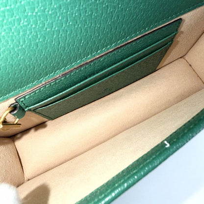 Gucci Shoulder Bag Diana Chain Bamboo Crossbody Leather Green Gold — view 4
