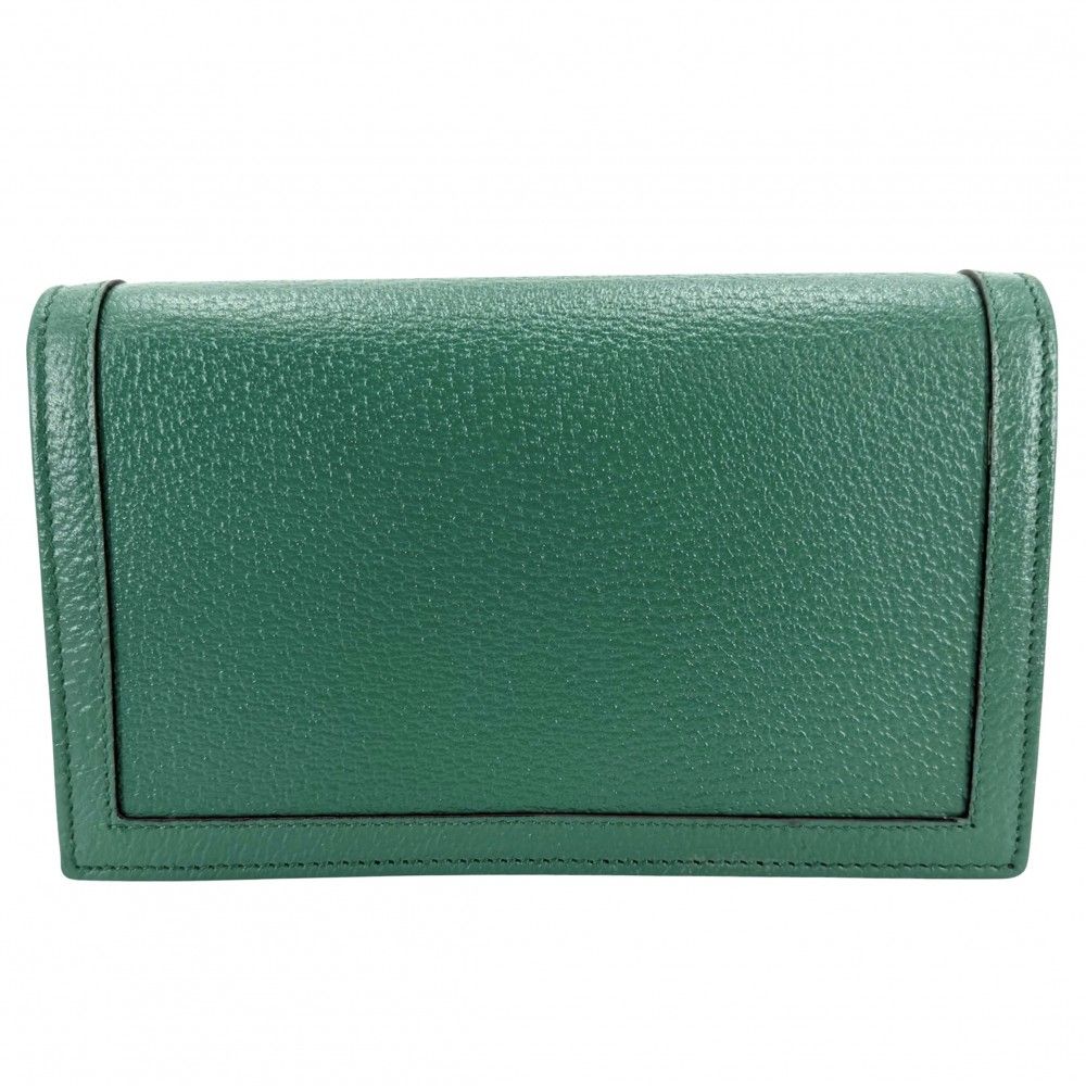 Gucci Shoulder Bag Diana Chain Bamboo Crossbody Leather Green Gold — view 2