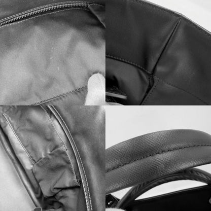 Chanel Tote Paris Biarritz MM Handbag CC Logo Shoulder CC Leather Black Silver — view 6