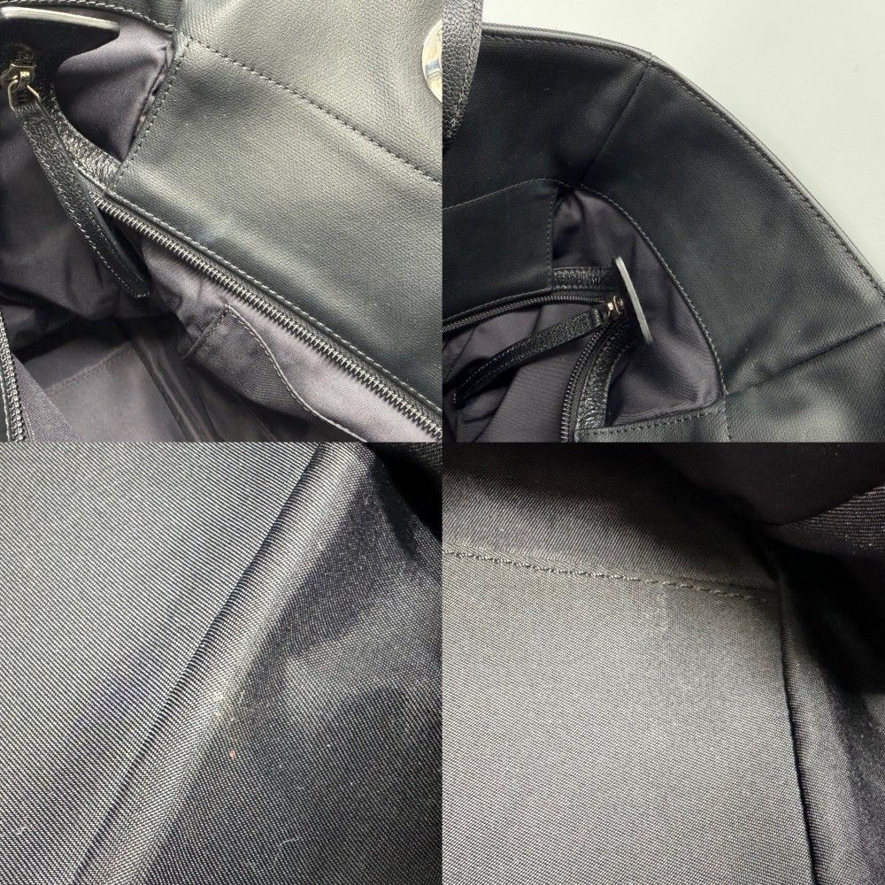 Chanel Tote Paris Biarritz MM Handbag CC Logo Shoulder CC Leather Black Silver — view 7