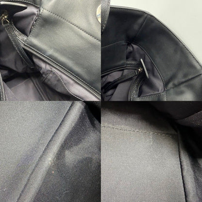 Chanel Tote Paris Biarritz MM Handbag CC Logo Shoulder CC Leather Black Silver — view 7