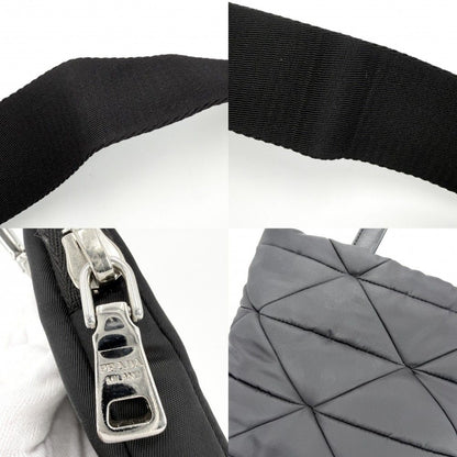 Prada 2-Way Small Padded Tote Shoulder Bag Crossbody Nylon Black Silver — view 7