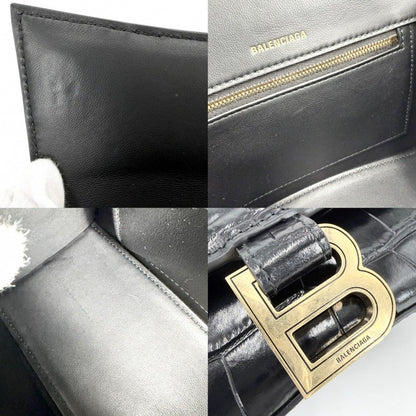 Balenciaga 2-Way Hourglass Small Shoulder Bag Crossbody Croco — view 6