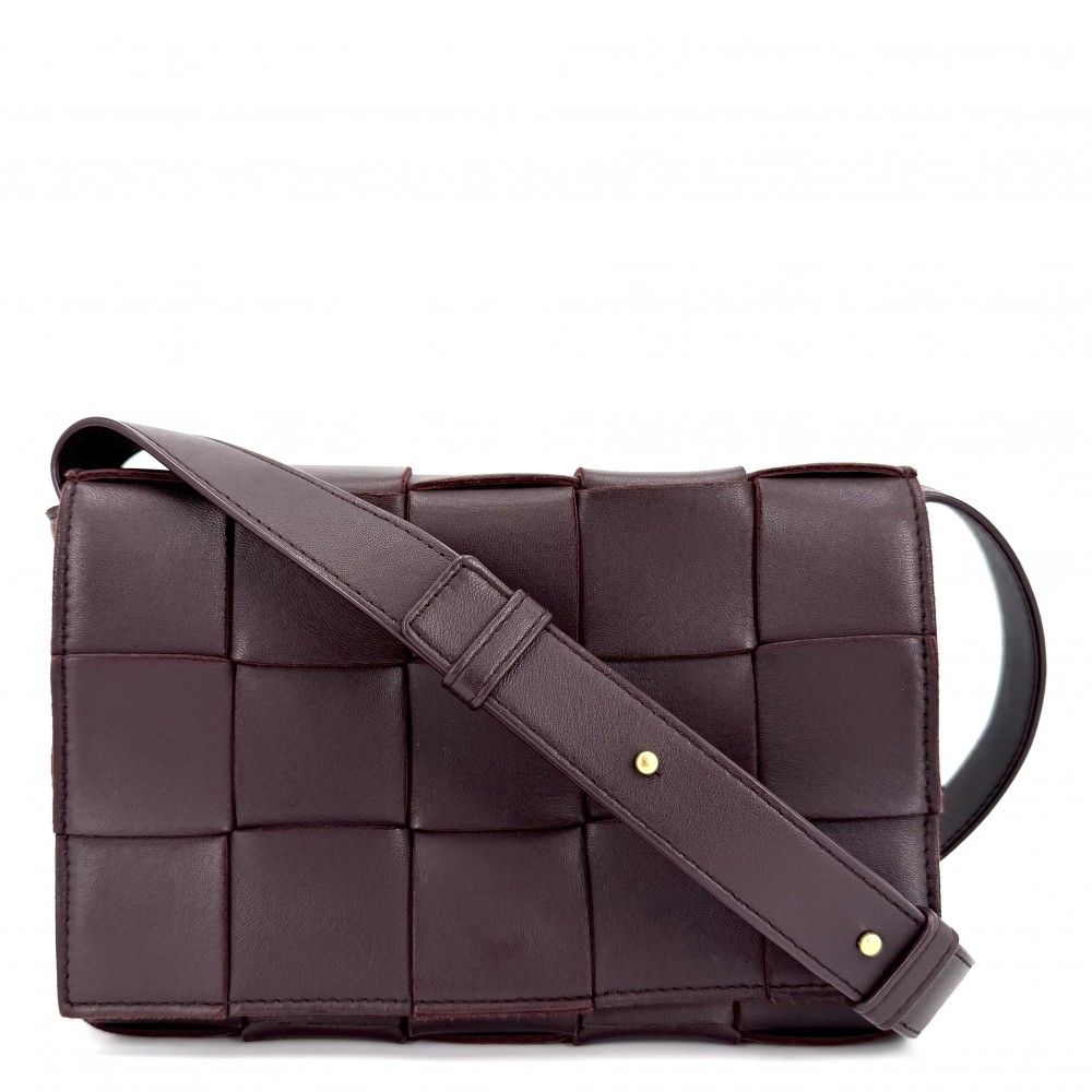 Bottega Veneta Shoulder Bag Maxi Intrecciato Cassette Crossbody Leather Brown
