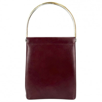Cartier Handbag Three Color Trinity Shoulder Leather Wine Red Gold Silver