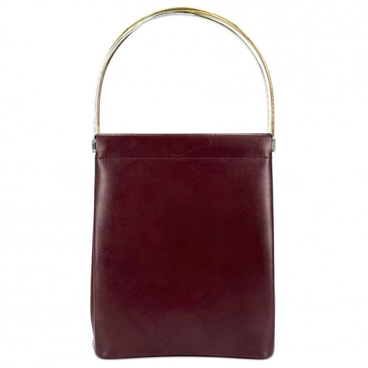 Cartier Handbag Three Color Trinity Shoulder Leather Wine Red Gold Silver