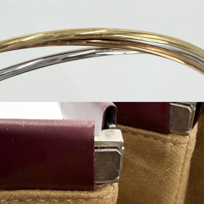 Cartier Handbag Three Color Trinity Shoulder Leather Wine Red Gold Silver — view 8