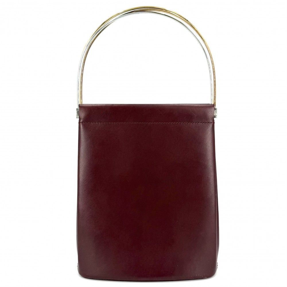 Cartier Handbag Three Color Trinity Shoulder Leather Wine Red Gold Silver — view 2