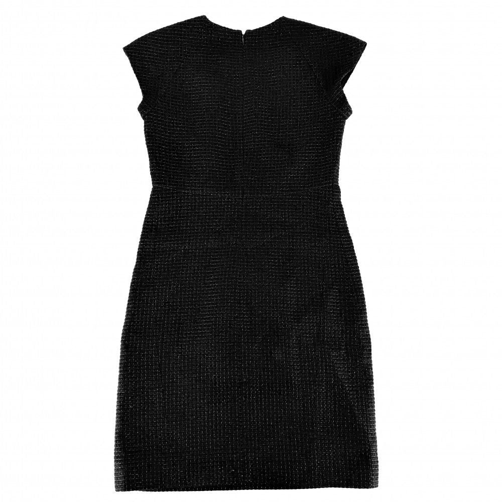 Chanel Dress Tweed Sleeveless Coco Button Vintage 36 Black Spring Autumn — view 2