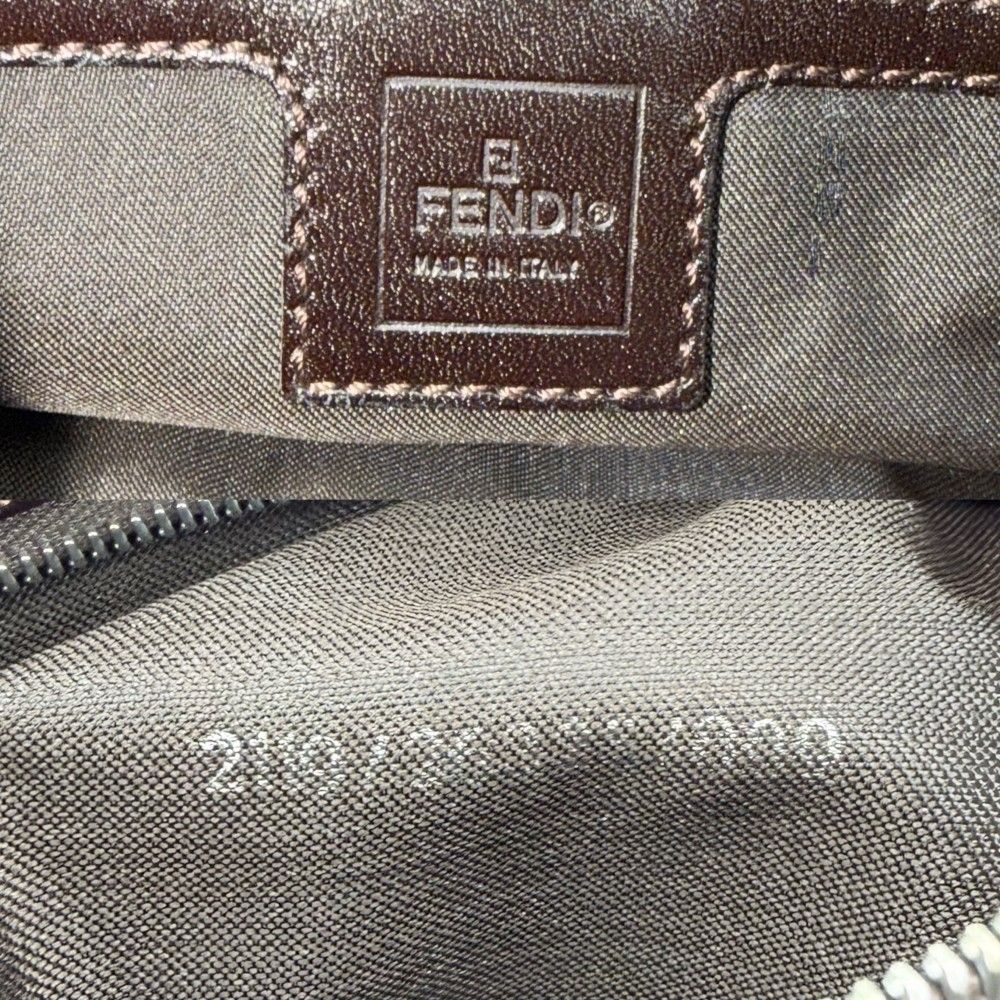 Fendi Shoulder Bag Zucca Mamma Bucket Canvas Leather Brown Silver — view 5
