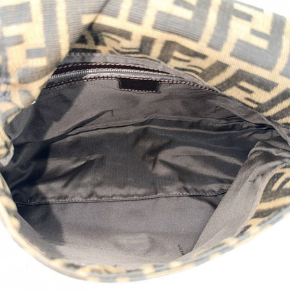 Fendi Shoulder Bag Zucca Mamma Bucket Canvas Leather Brown Silver — view 4