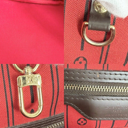 Louis Vuitton Tote Neverfull GM Handbag Shoulder Damier Canvas Brown Gold — view 9