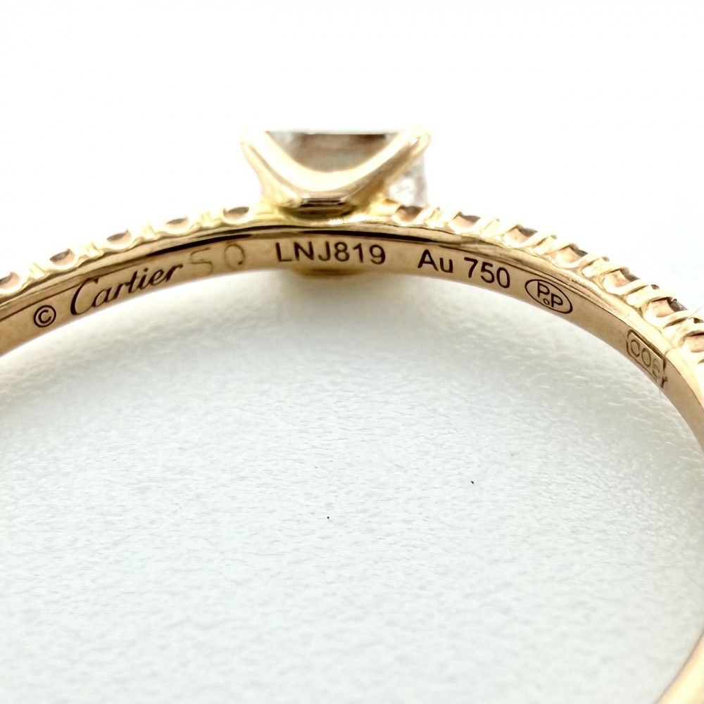 Cartier Ring Etain Cell de Solitaire 50 18k PG Gold Diamond — view 4