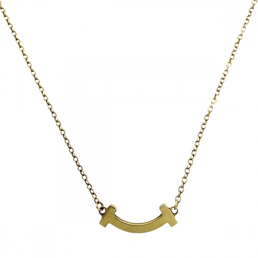 Tiffany & Co Necklace T Smile Mini Pendant Adjustable Star with 18k YG Gold — view 2
