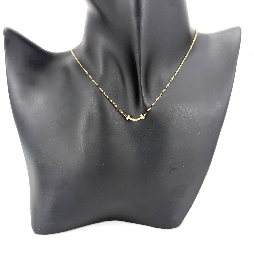 Tiffany & Co Necklace T Smile Mini Pendant Adjustable Star with 18k YG Gold — view 3
