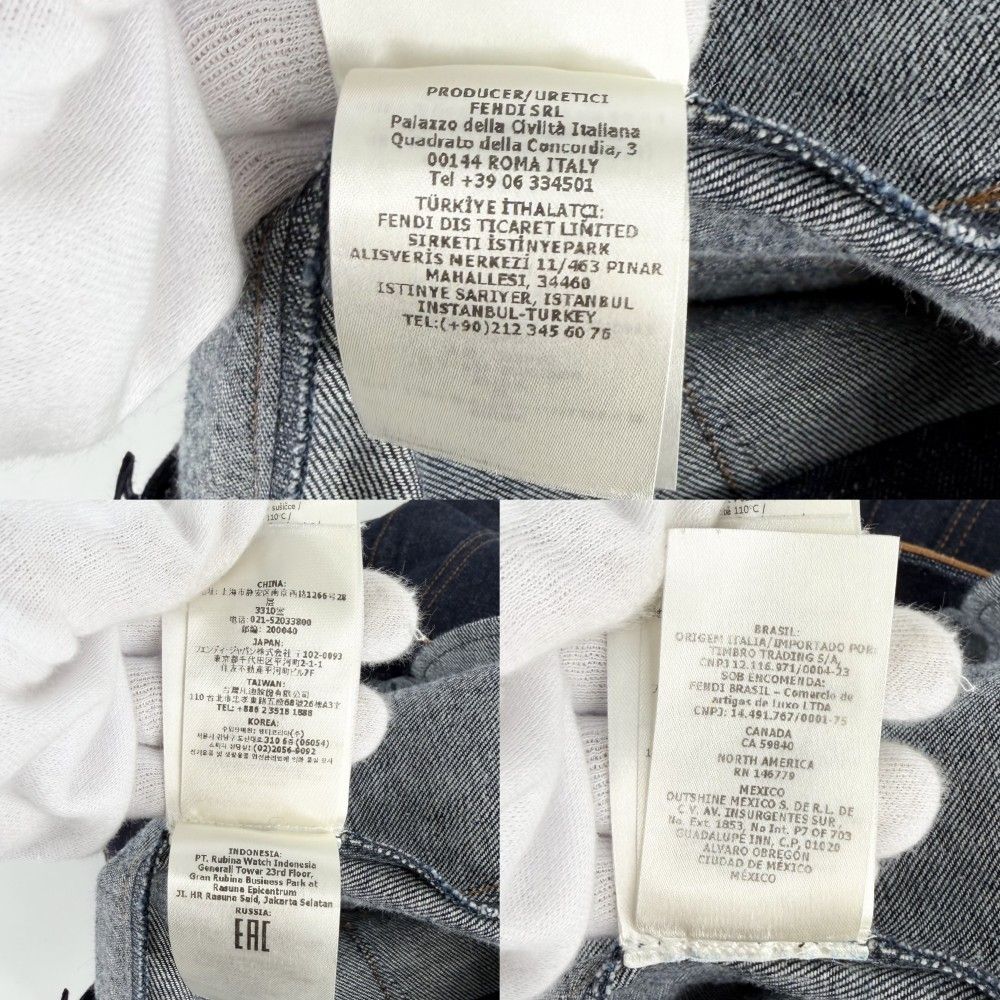 Fendi Denim Culottes Pants Shorts 40 Indigo Gunmetal Cotton — view 4