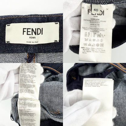 Fendi Denim Culottes Pants Shorts 40 Indigo Gunmetal Cotton — view 3