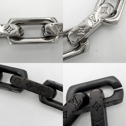 Louis Vuitton Necklace Monogram Chain Silver Black — view 5